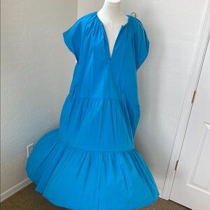 COS Turquoise Blue Maxi Tiered Sundress